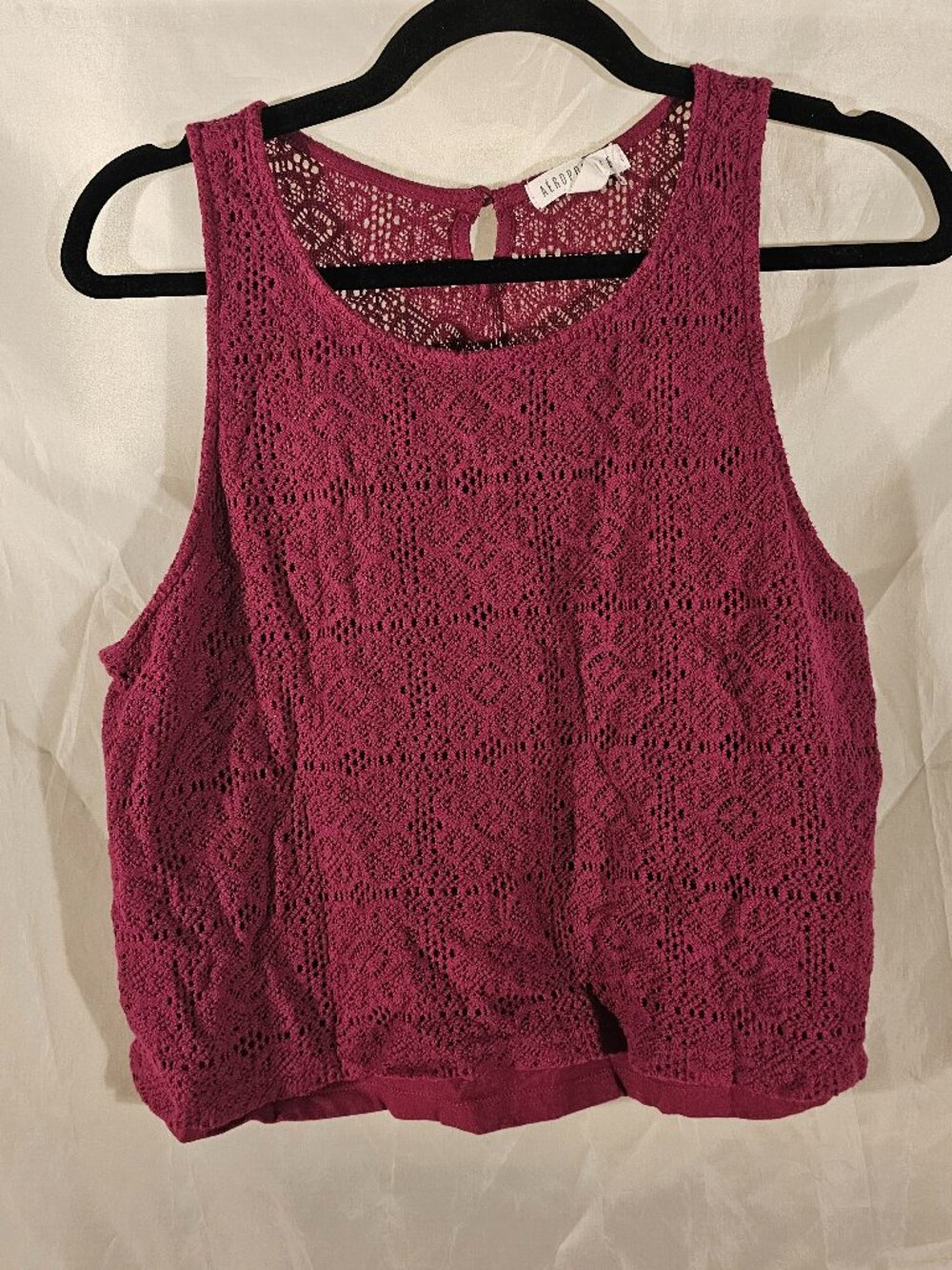 Aeropostale crochet crop tank top. Size XL